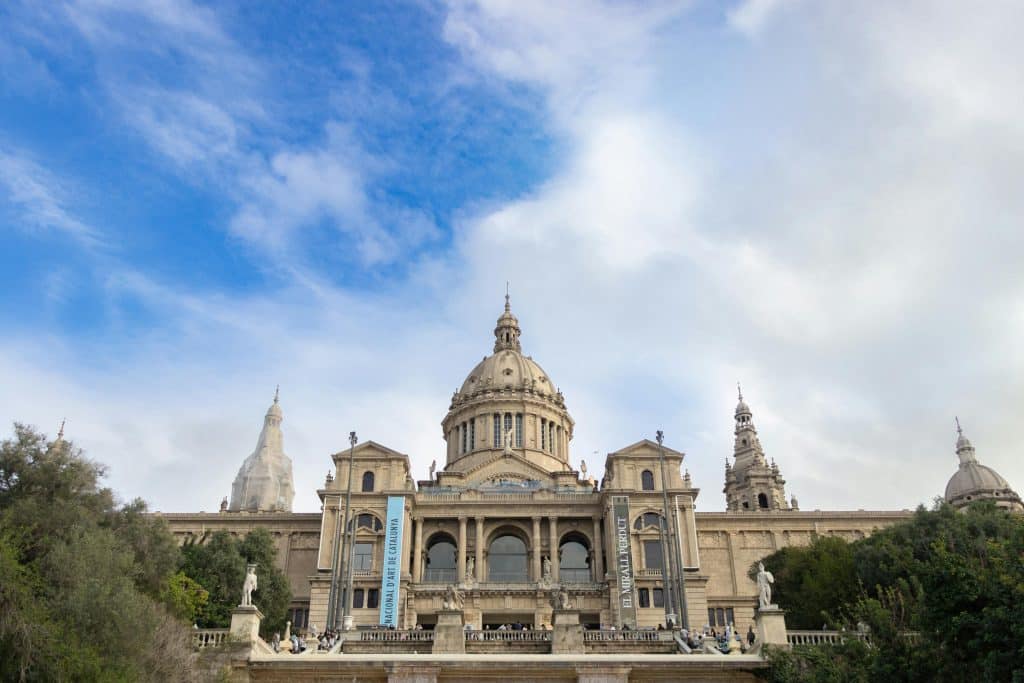 Front view of the Museu Nacional d'Art de Catalunya, in Montjuïc