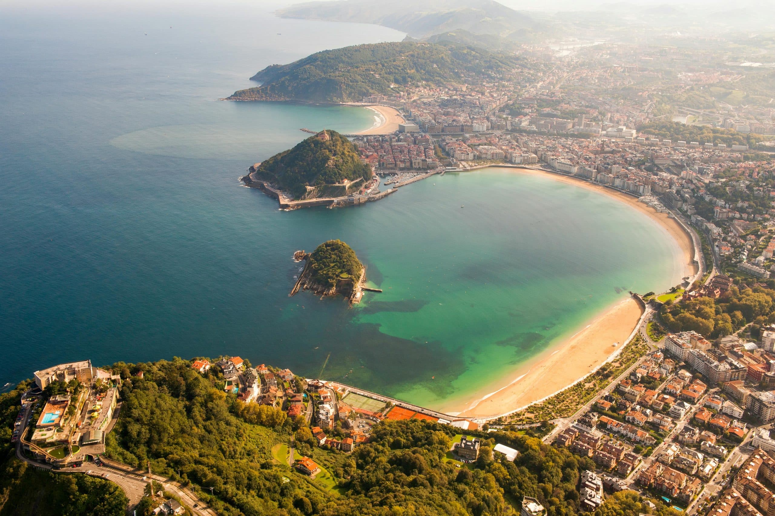 Panoramic view of San Sebastián and La Concha Beach